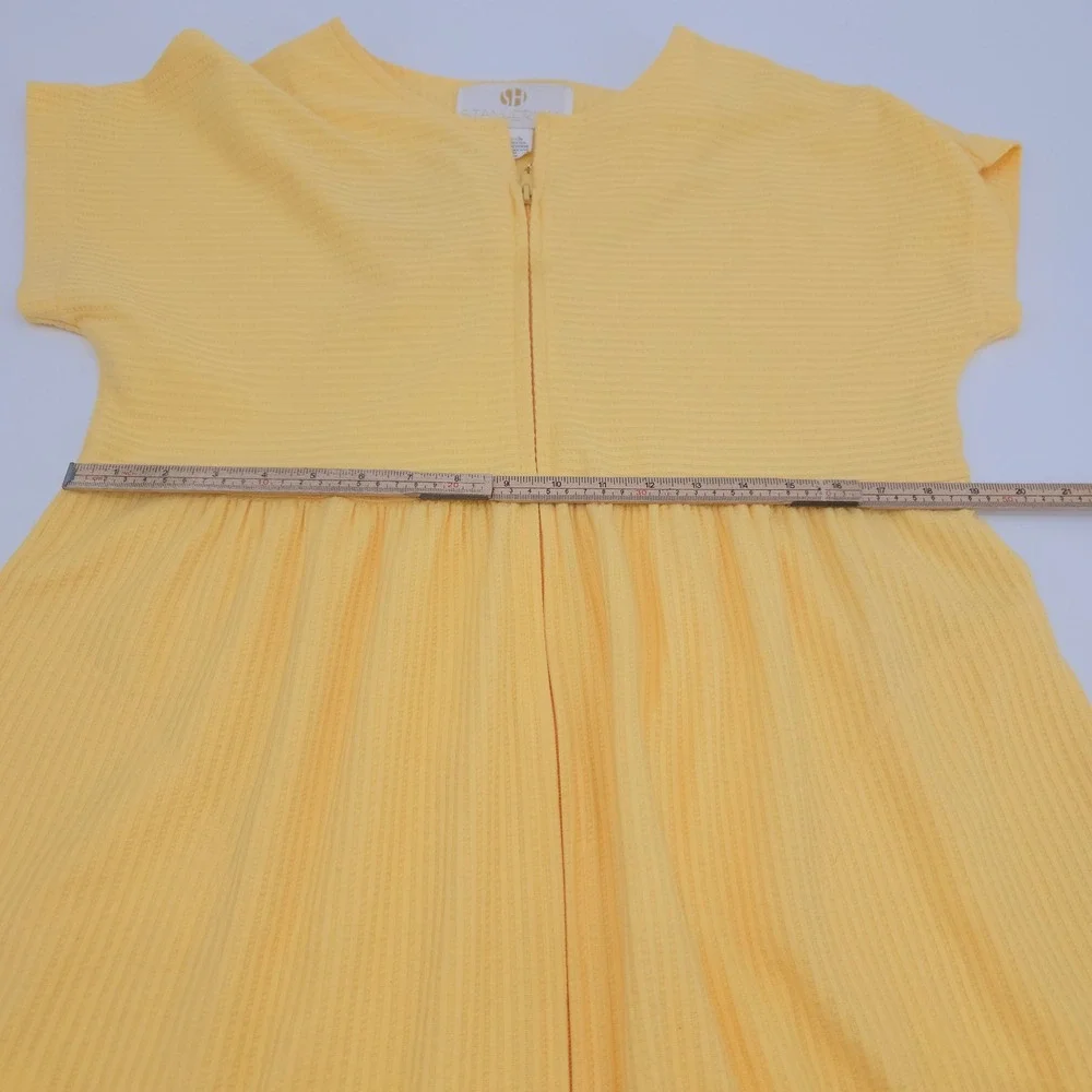 Stan Herman Yellow Textured Zip Front Lounger Robe Sun Zipper Pull Womens XL